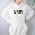 Double Trouble Doubles Players Funny Tennis Hoodie Gifts for Women