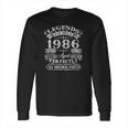 35 Years Old Gifts Legends Were Born In 1986 35Th Birthday Long Sleeve T-Shirt