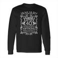 40 Years Old Gifts Vintage January 1981 40Th Birthday Gift Long Sleeve T-Shirt