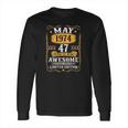 47 Years Old Gifts Vintage May 1974 47Th Birthday Gift Long Sleeve T-Shirt