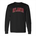 Atlanta Georgia Ga Varsity Style Red Text Long Sleeve T-Shirt