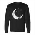 Black Cat On The Crescent Moon By The Starlight Long Sleeve T-Shirt