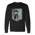 Black Haired Male Anime Character Eren Yeager Mikasa Ackerman Attack On Titan Long Sleeve T-Shirt