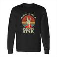 Born To Be Rock Star Hand Horns Vintage Retro Long Sleeve T-Shirt