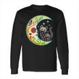 Cat & Moon Sugar Skull Dia De Los Muertos Day Of The Dead V2 Long Sleeve T-Shirt