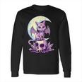 Cat Pastel Goth Moon Kawaii Halloween Skull Purple Witch Long Sleeve T-Shirt