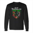 Clan Macfarlane Surname Scottish Tartan Lion Rampant Crest Long Sleeve T-Shirt