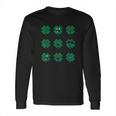 Clover Emojis St Patricks Day Emoticons Boys Girls Kids Long Sleeve T-Shirt