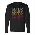 Colby Retro Wordmark Pattern Vintage Style Long Sleeve T-Shirt