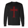 Crusader Knights Templar Distressed Cross Long Sleeve T-Shirt