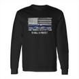 Distressed Police Thin Blue Line Jiu Jitsu Long Sleeve T-Shirt