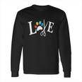 Dog Grooming Love Dogs Pet Daycare Groomer Vintage Paw Print Long Sleeve T-Shirt