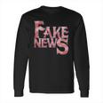 Fake News Distressed Text Long Sleeve T-Shirt