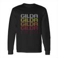 Gilda Retro Wordmark Pattern Vintage Style Long Sleeve T-Shirt