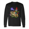 Gnome Riding Frog Hippie Peace Fantasy Psychedelic Forest Long Sleeve T-Shirt