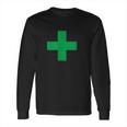 Green Medical Marijuana Cross Symbol Cannabis Medicine Long Sleeve T-Shirt