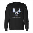 Happy Global Warming Snowmen Emoji Climate Change Long Sleeve T-Shirt