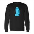 Hawaiian Luau Blue Moai Easter Island Tiki Long Sleeve T-Shirt