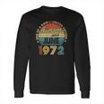 June 1972 Vintage 49 Years Old Retro 49Th Birthday Party Long Sleeve T-Shirt