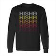 Kisha Retro Wordmark Pattern Vintage Style Long Sleeve T-Shirt