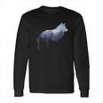 Lone Wolf Survives The Mountain Silhouette Art Long Sleeve T-Shirt