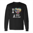 I Love Atlanta Georgia Atl Peach State Skyline Long Sleeve T-Shirt