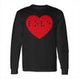 Love In Braille Inside Big Red Heart Uncontracted Valentine Long Sleeve T-Shirt