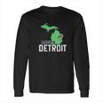 Made In Detroit Michigan State Map Motor City Area 313 Gift Long Sleeve T-Shirt