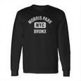 Morris Park Bronx Nyc Gym Style Distressed White Print Long Sleeve T-Shirt