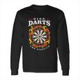 Nine Darts Are Enough Dartboard In Flames Long Sleeve T-Shirt