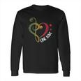 One Love Treble Bass Clef Heart Reggae Musician Long Sleeve T-Shirt