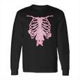 Pink Ribs Bat Pastel Goth Halloween Kawaii Skeleton Witch Long Sleeve T-Shirt