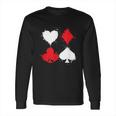 Playing Cards Poker Heart Spade Diamond Club Long Sleeve T-Shirt