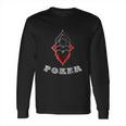 Poker Spades Hearts Diamonds Club Shiny Bling Overlap Long Sleeve T-Shirt