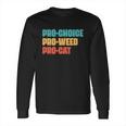 Pro Choice Pro Weed Pro Cat Retro Vintage Long Sleeve T-Shirt