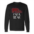 Red Plaid Papa Bear Two Cubs Matching Buffalo Pajama Xmas Long Sleeve T-Shirt