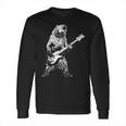 Retro Bear Playing Bass Guitar Bear Guitarist Music Lovers Long Sleeve T-Shirt