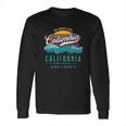 Retro Columbia California Mountains Sun Grunge Art Souvenir Long Sleeve T-Shirt