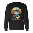 Retro Vintage Papa Shark Doo Doo Doo Long Sleeve T-Shirt