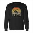 Lets Roll Jiu Jitsu Hand Vintage Sunset Funny Gift Idea Long Sleeve T-Shirt