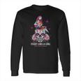 Sally Fight Like A Girl Breast Cancer Awareness Sugar Skull Shirt Long Sleeve T-Shirt