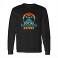 Social Distancing Expert Gaming Vintage Video Gamer Gift Long Sleeve T-Shirt