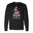 Sugar Skull Fight Like A Girl Breast Cancer Awareness Shirt Long Sleeve T-Shirt