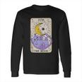 Tarot Card The Moon Xviii Kawaii Goth Pastel Cat Mystical Long Sleeve T-Shirt