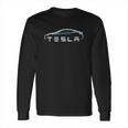 Tesla Model S Electric Car Outline Design Long Sleeve T-Shirt