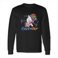 Unicorn Rock Star Guitar Rocking Music Singer Long Sleeve T-Shirt