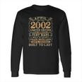 Vintage 19 Years Old April 2002 19Th Birthday Gift Idea Long Sleeve T-Shirt