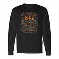 Vintage 1986 October 36 Years Old 36Th Birthday Gift Long Sleeve T-Shirt