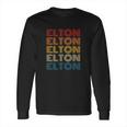 Vintage Elton Retro Personalized Design Name Long Sleeve T-Shirt