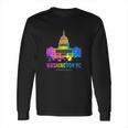 Washington Dc Skyline Watercolor Souvenirs Gifts Us Capitol Long Sleeve T-Shirt